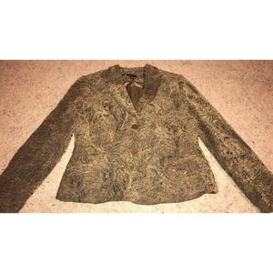 Grace Elements Greenish Brown Blazer Two Button Jacket size 12 Medium Womens